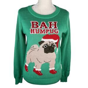 Tipsy Elves Bah Humpug Ugly Christmas Sweater M Medium